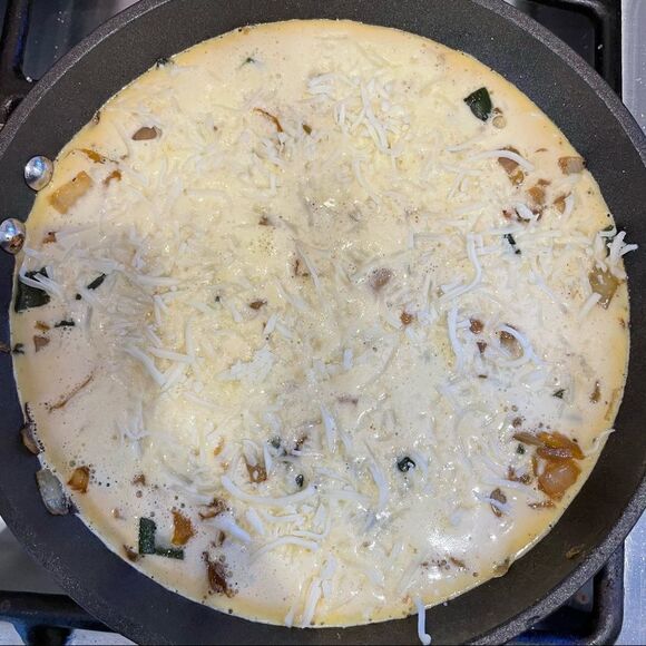 Frittata recipe. All the veg in the fridge and aged Gouda YUMMY - Picture 7 of 14